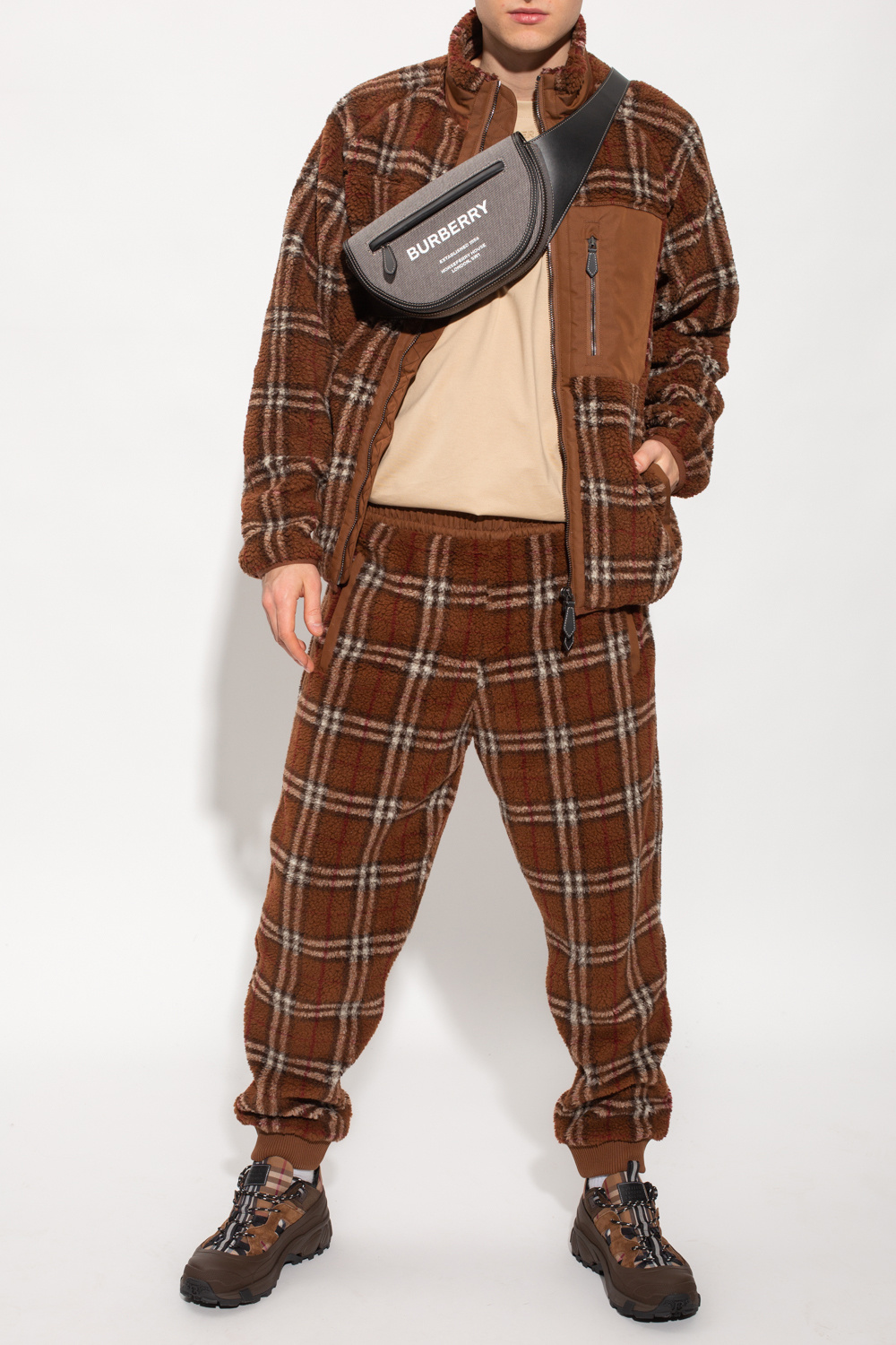 Fleece jacket with Vintage check burberry Football SchaferandweinerShops KR burberry